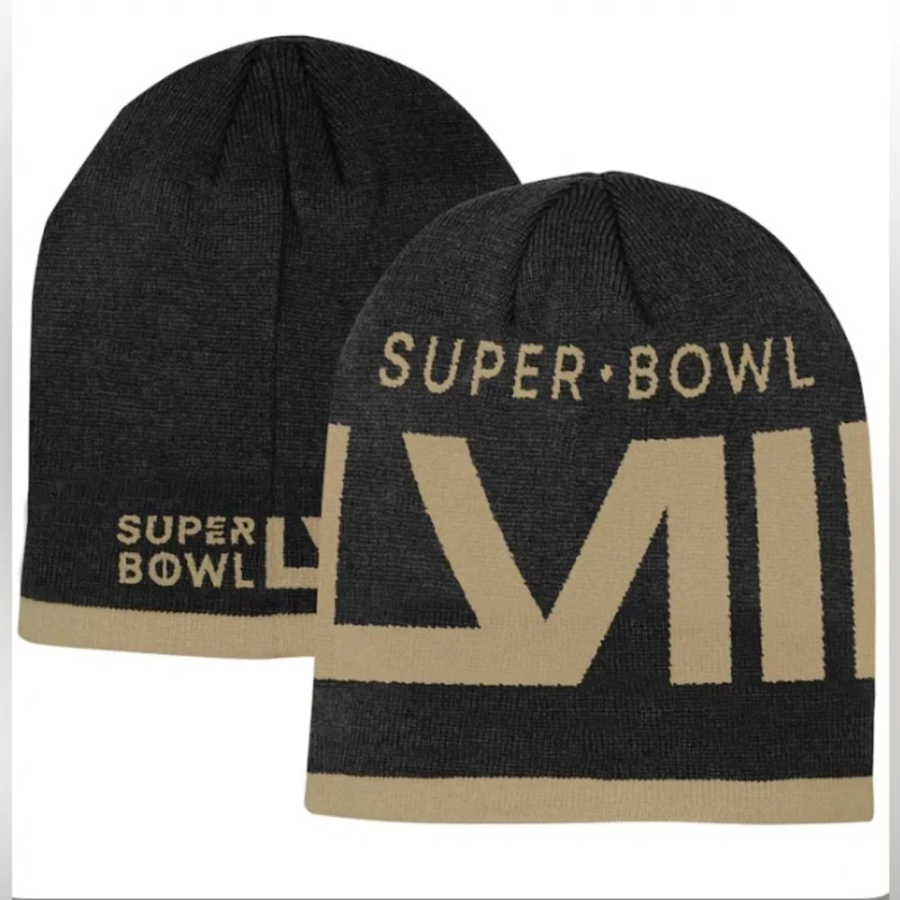 NEW - NFL Youth Black Super Bowl LVIII Jacquard Knit Beanie. Boys